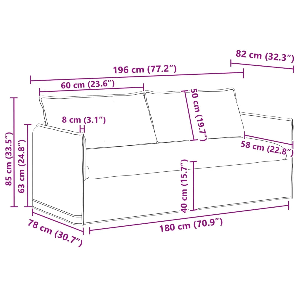 Set di divani 2 pcs Verde Scuro 196 x 82 x 85 cm Tessuto 3407614