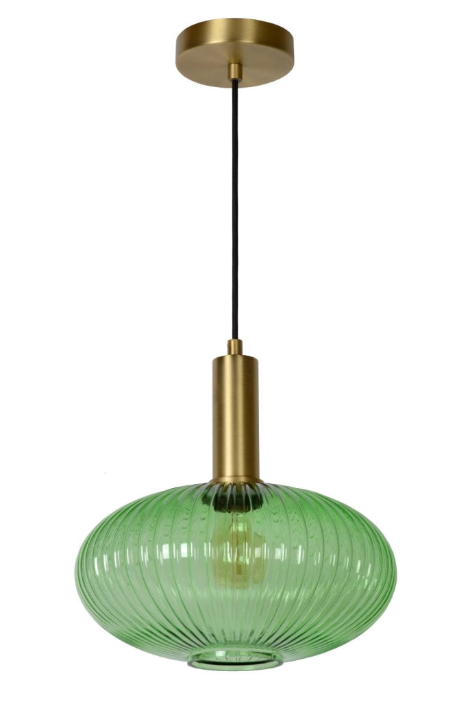 Lampada a sospensione Lucide Maloto Ø30 verde oro E27