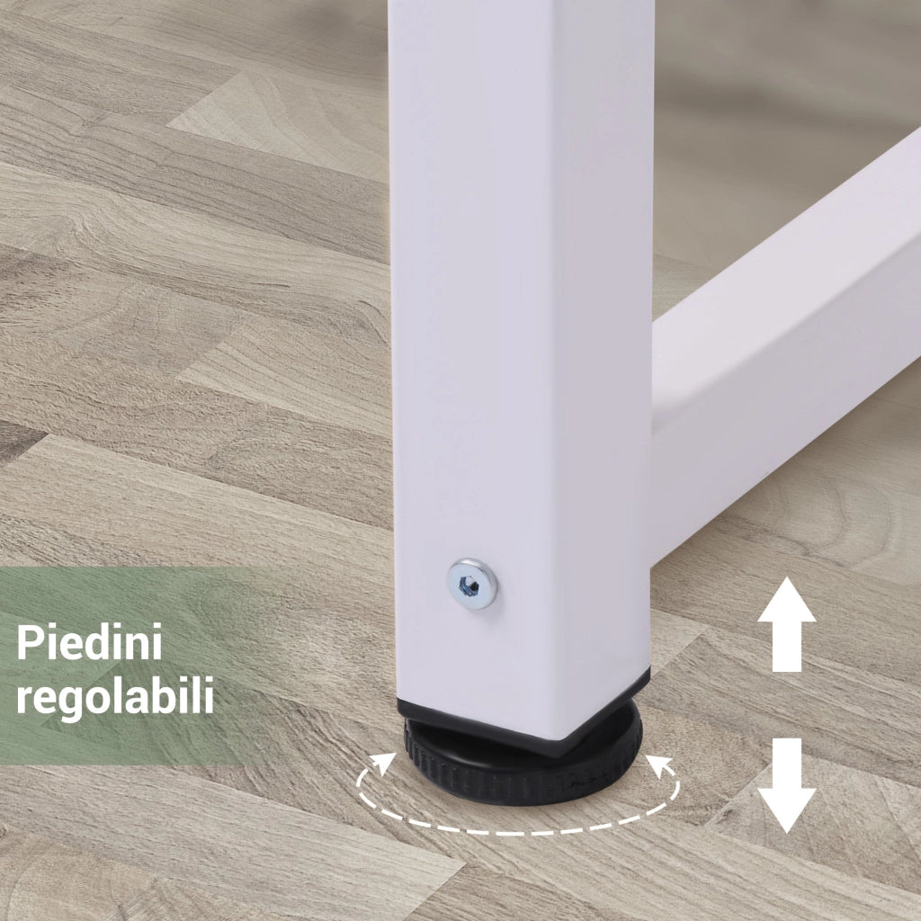 Scrivania per Computer 120x60x76 cm con Piedini Regolabili Bianco