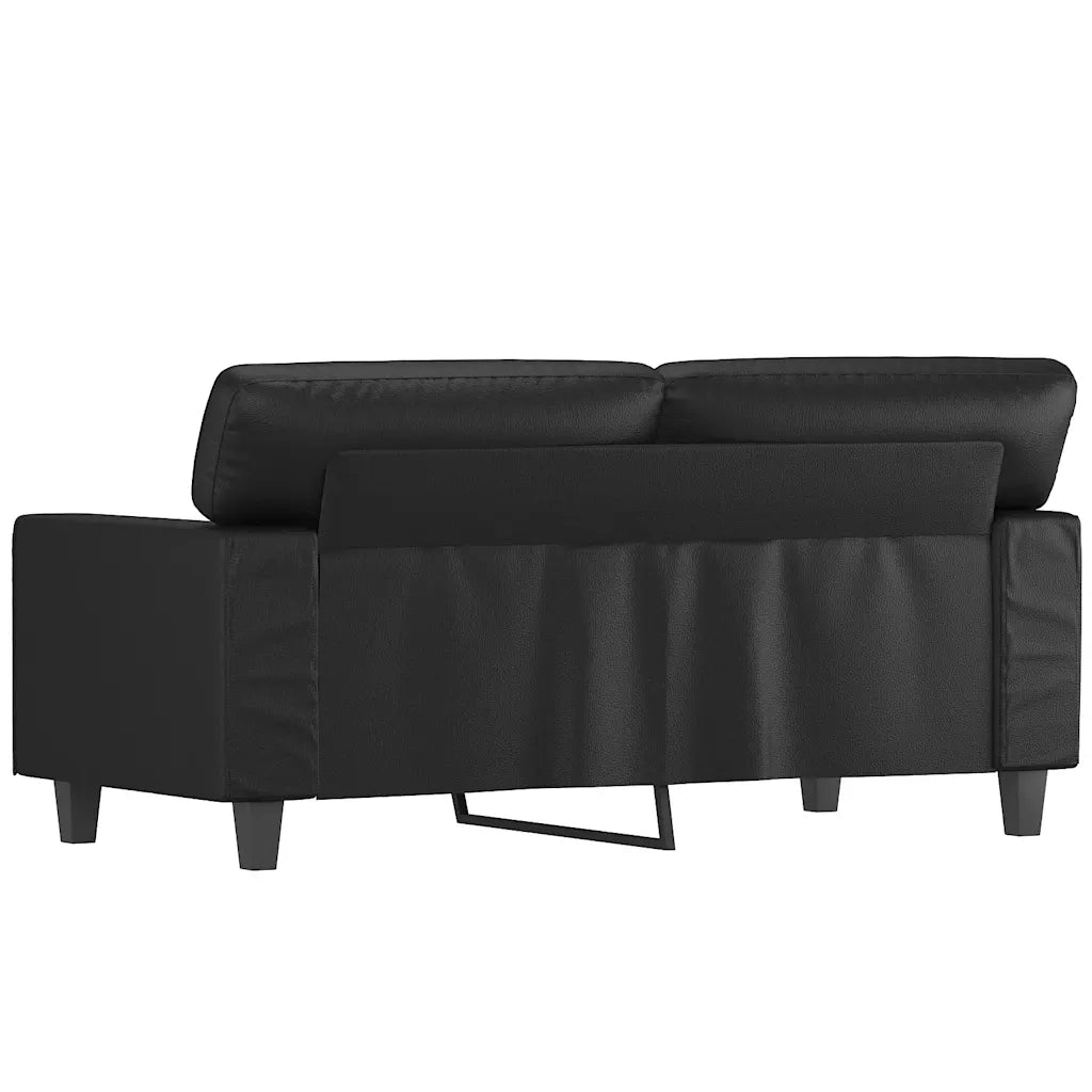 Divano a 2 Posti-Sofa 2 Posti Nero 120 cm in Similpelle 390480