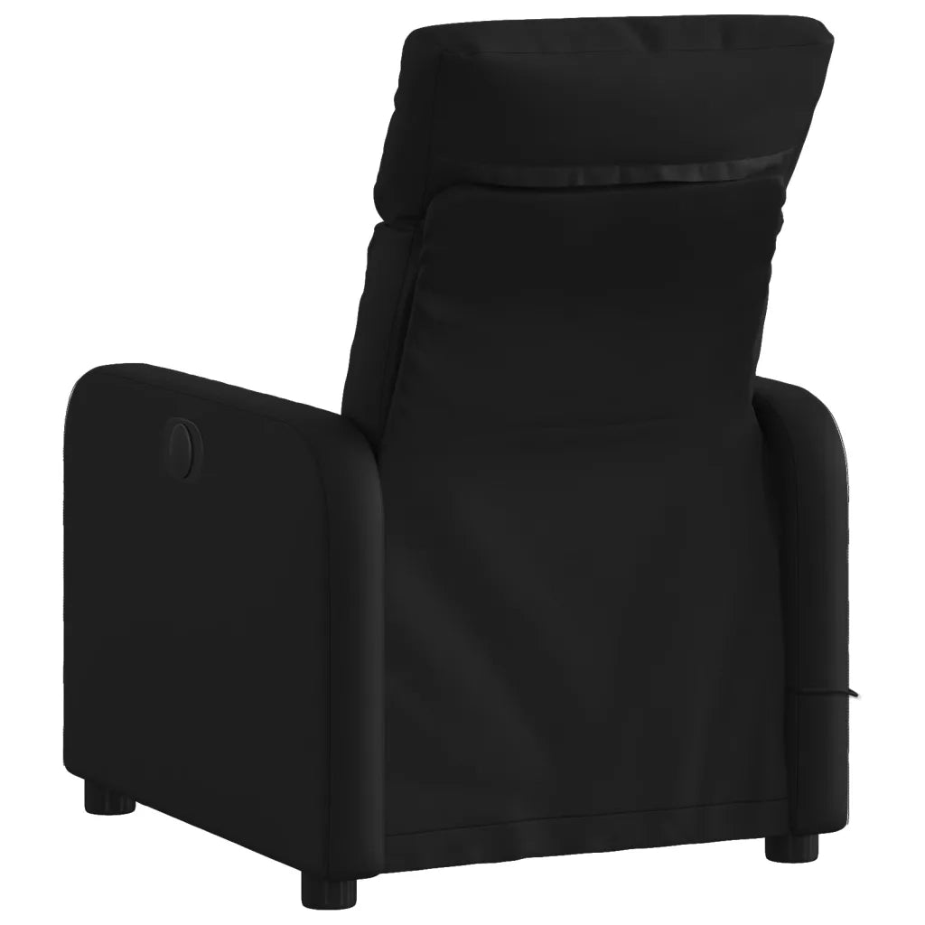 Poltrona reclinabile massaggiante in similpelle nera 3206875