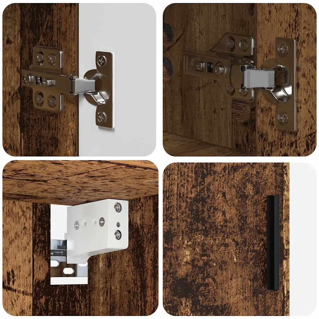 Set di mobili per il bagno con porta 4 pcs Legno vecchio 3393011