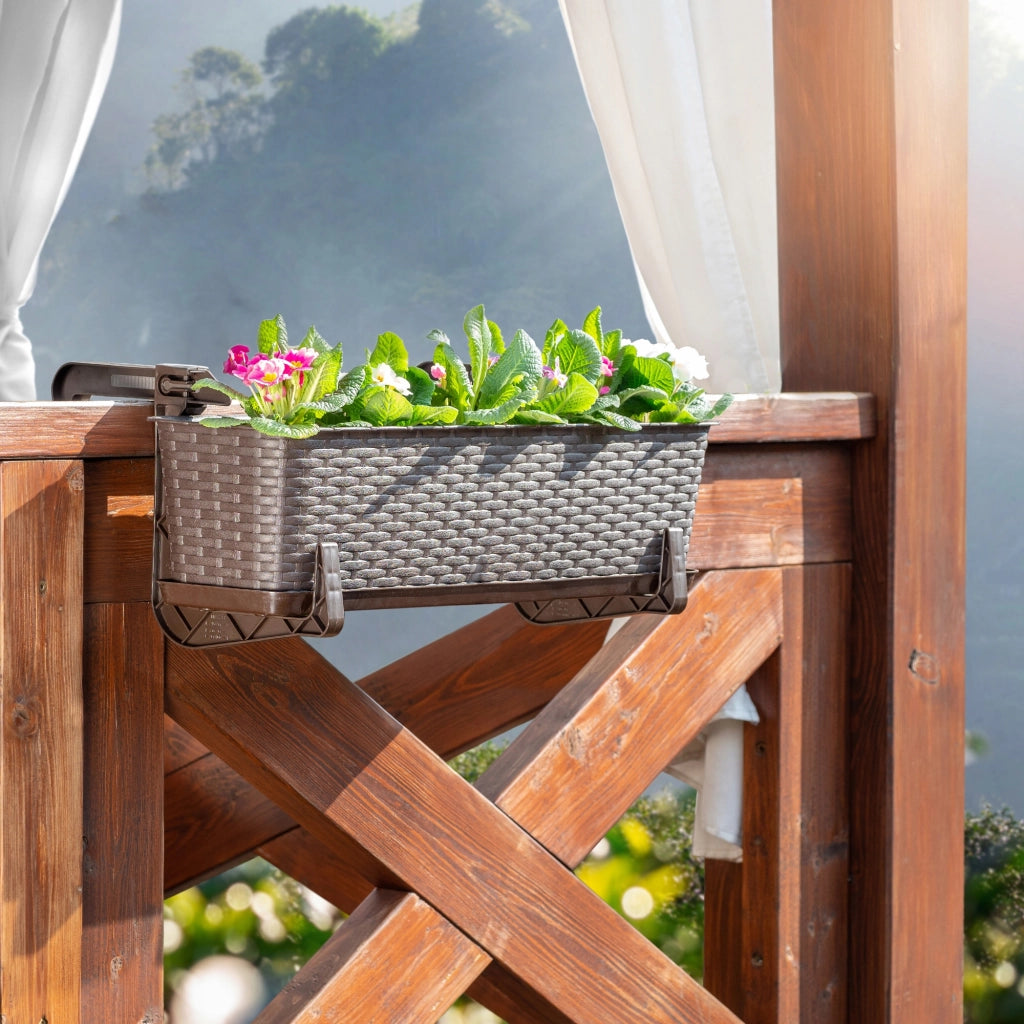 KADAX Supporto per vasi da fiori da balcone, 40 cm, 4 pezzi