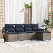 Set Divano da Giardino 5 pcs Grigio polyrattan 3353994
