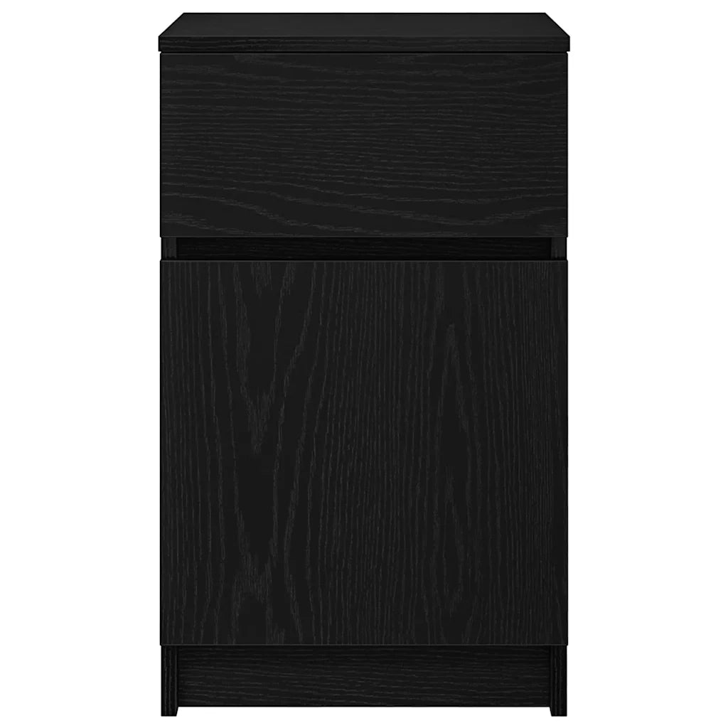 Comodino Nero 39x35x65 cm in Legno Multistrato 861321