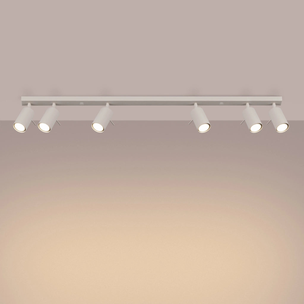Lampada da soffitto moderna in acciaio a 6 luci Bittersweet Shimmer Ring Beige
