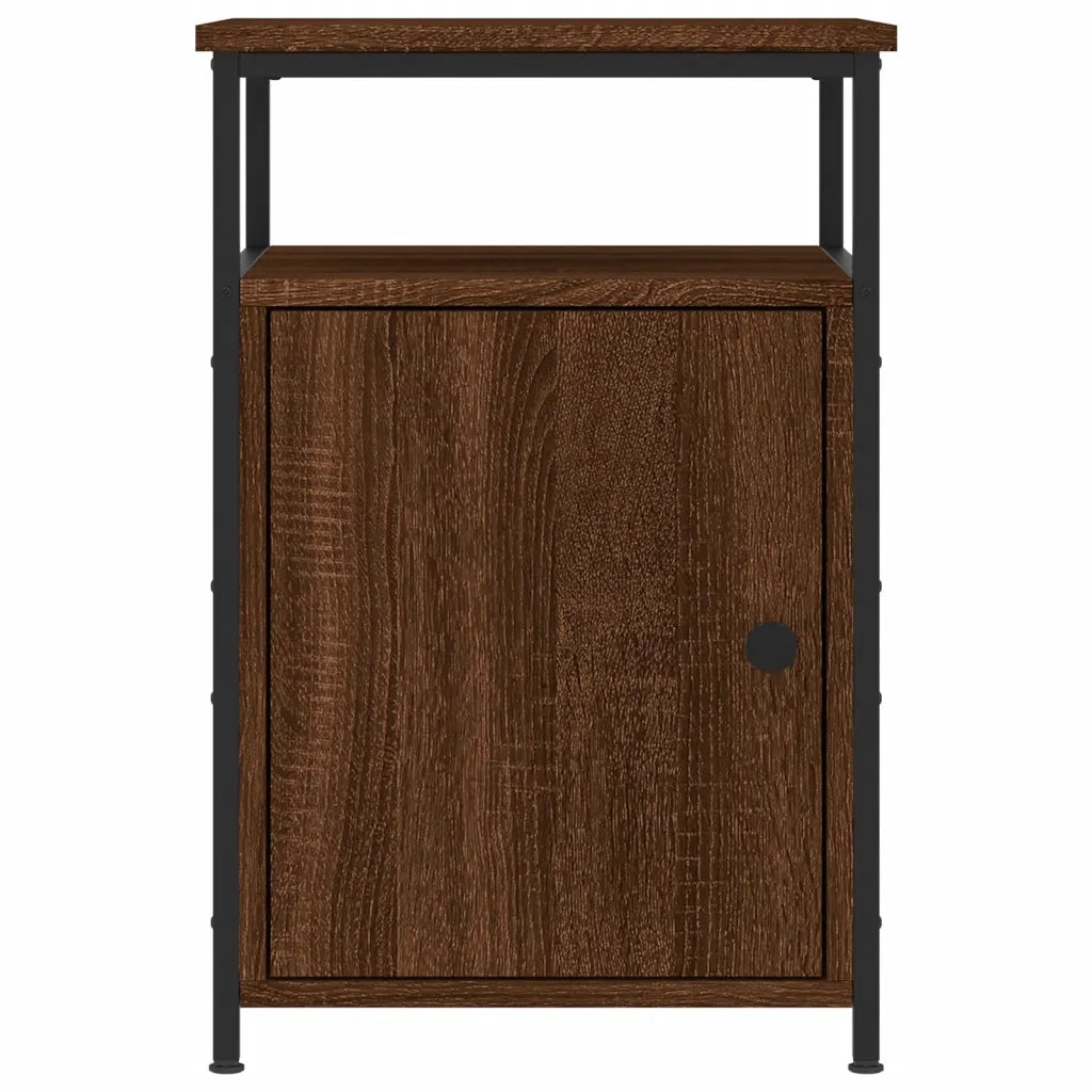 Comodini Rovere Marrone 2 pz-Set di 2 Tavolino da notte 40x42x60 cm Legno Multistrato 234939