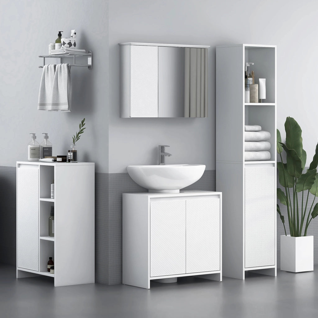 Mobiletto Sottolavabo con Ripiano ¨C Minimal ¨C Bianco 60x30x60 cm