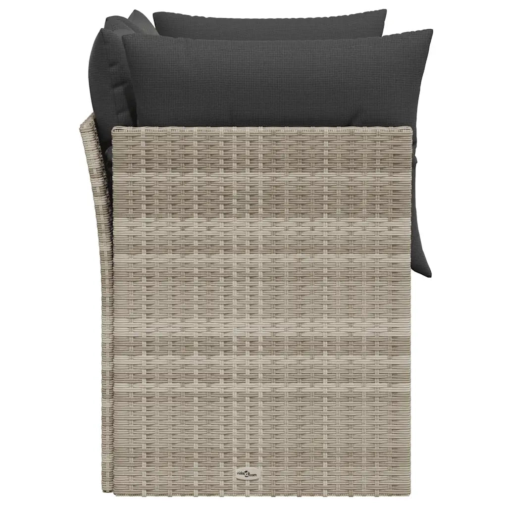 Divano da Giardino con Cuscini 2 Posti Grigio Chiaro Polyrattan 366192