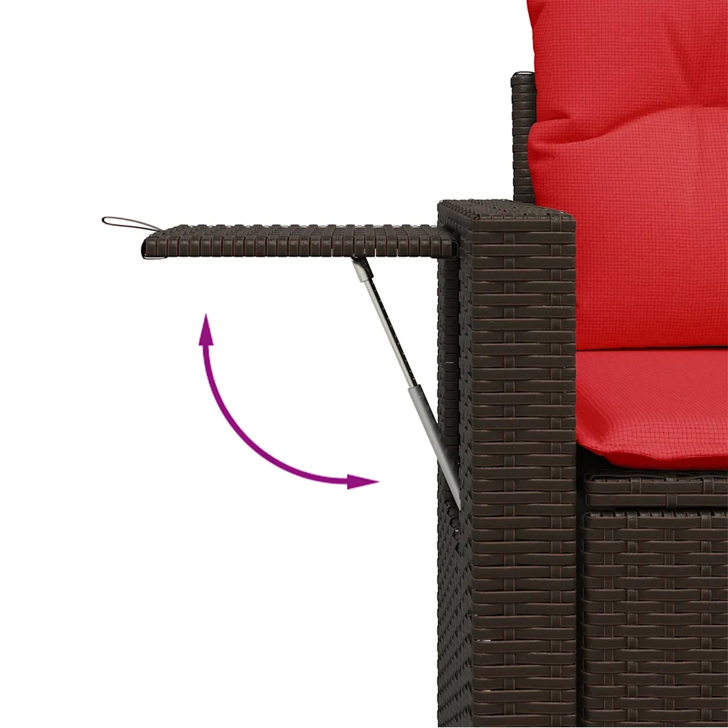 Set Divani da Giardino 5 pz con Cuscini Marrone in Polyrattan 3267734