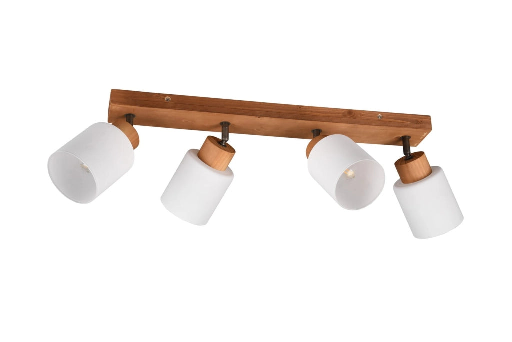 Faretto soffitto ASSAM legno chiaro/bianco 4xE14 RL