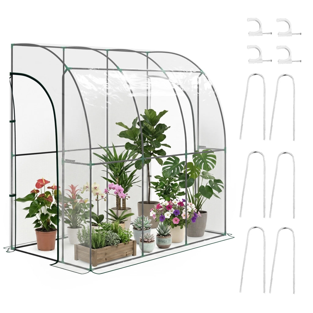 Serra da Giardino Addossata ¨C Xylo ¨C PVC Trasparente 214x118x212cm 2 Porte