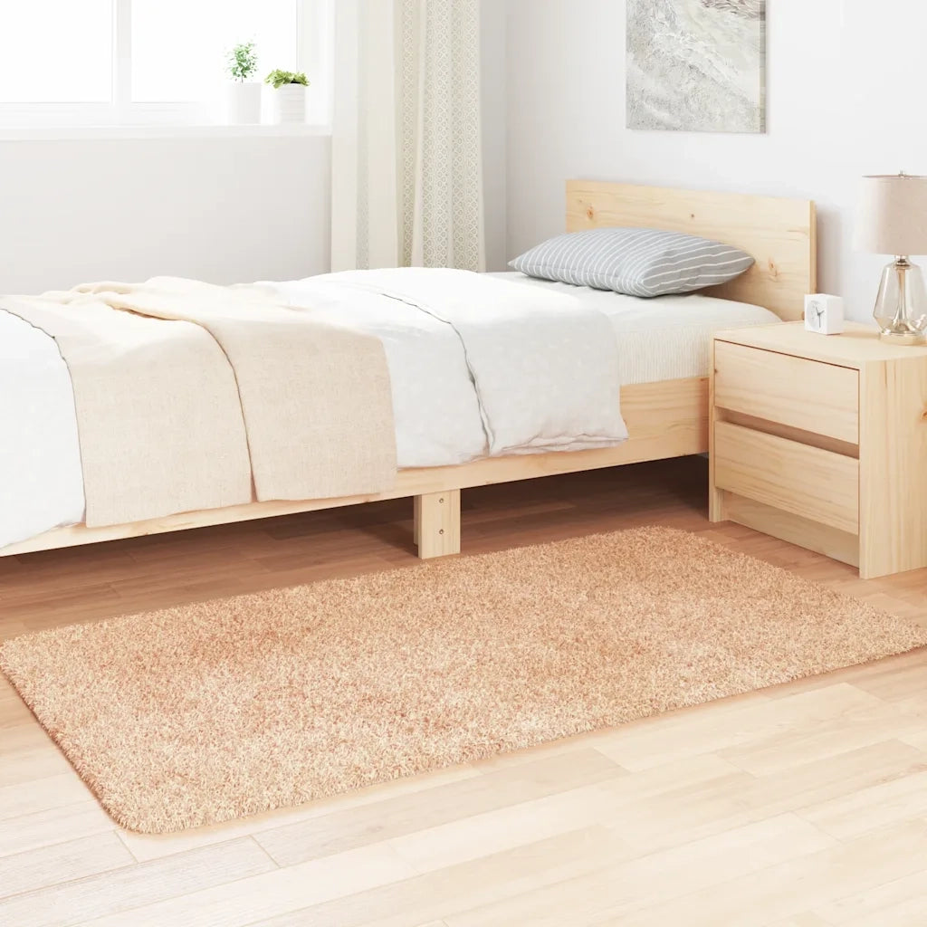 Tappeto Shaggy a Pelo Lungo NAVARRA Beige 80x150 cm poliestere 4102813