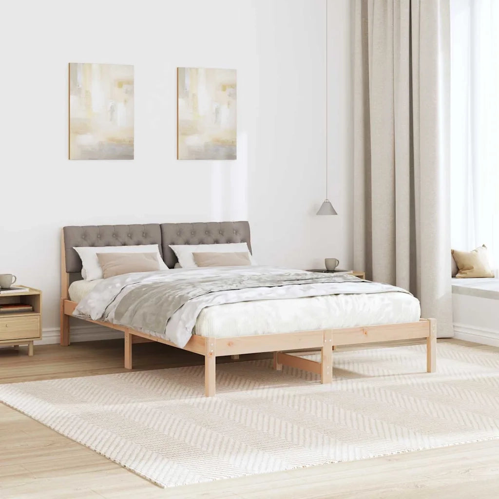 Struttura del Letto con testiera Marrone e taupe 150 x 200 cm 878602