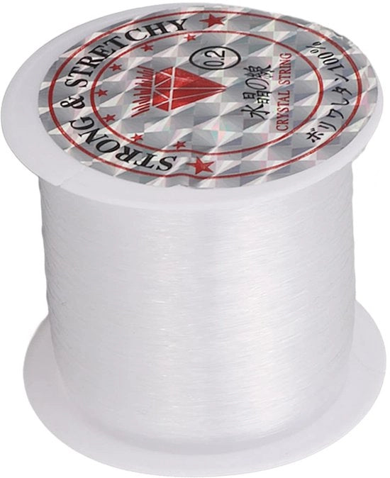 Corda in Nylon 0,2mm Transparente - 142 Yards - Corda Elastica per Gioielli e Borchie
