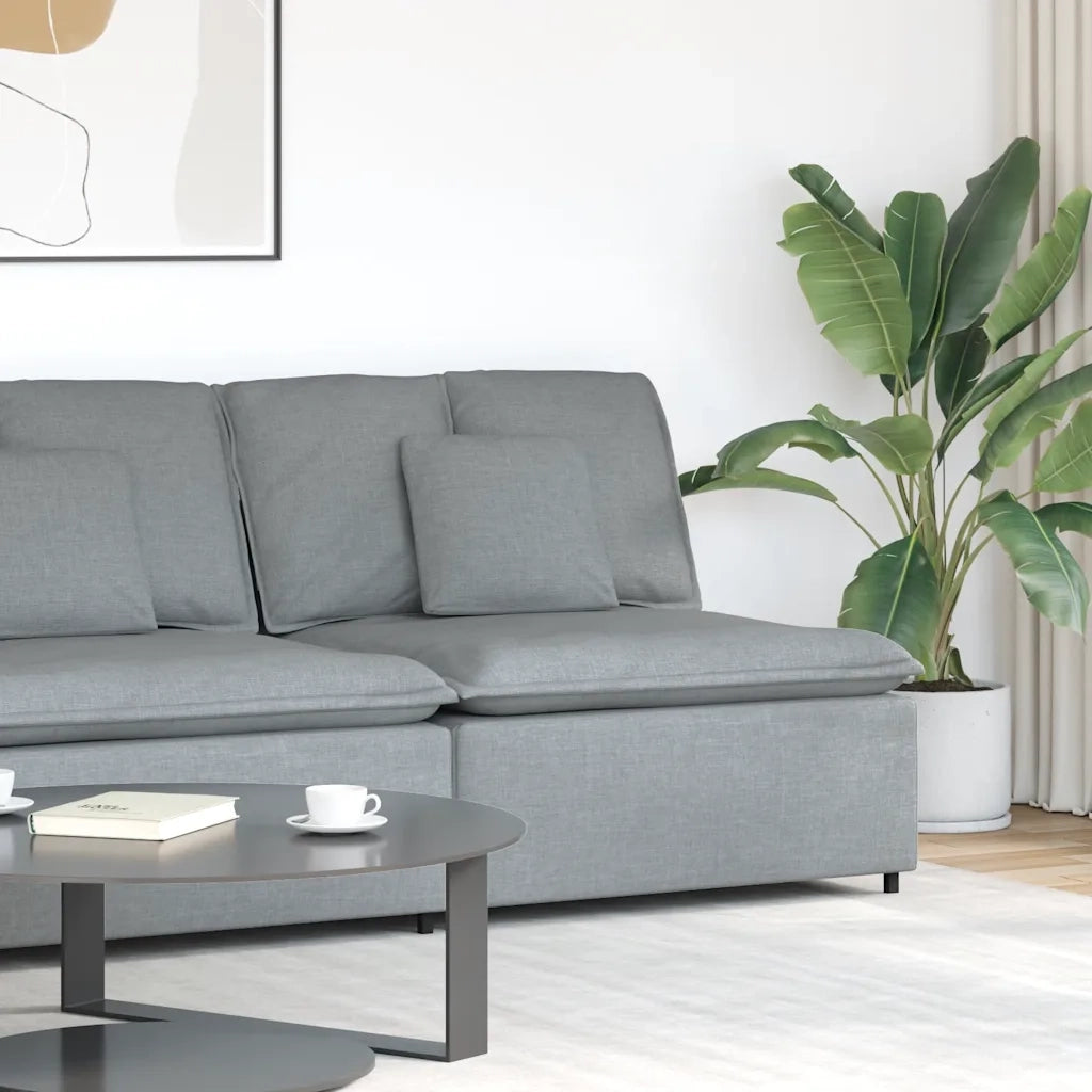 Modulo Centrale Divano Modulare con Cuscini Grigio Chiaro 100cm 779615