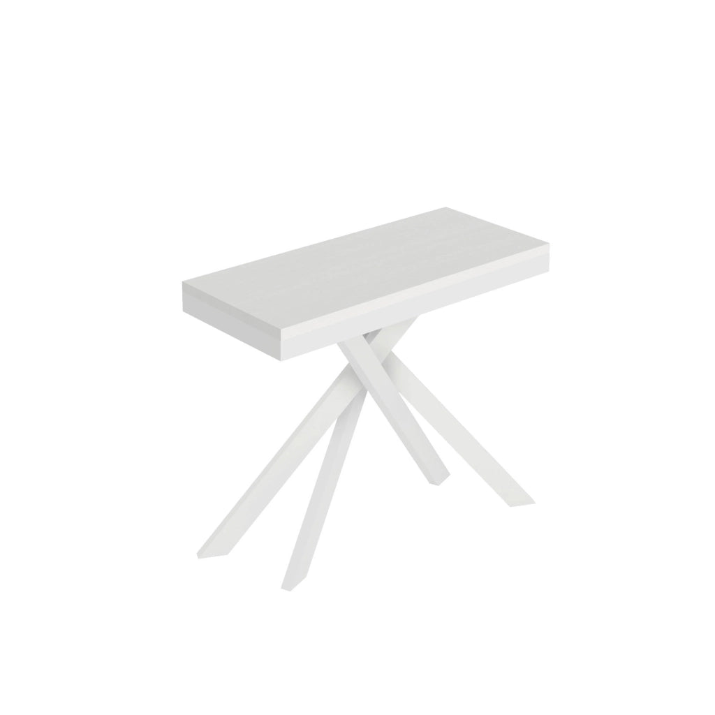Consolle allungabile 90x40/300 cm Sakuro Evolution Bianco Frassino gambe bianche