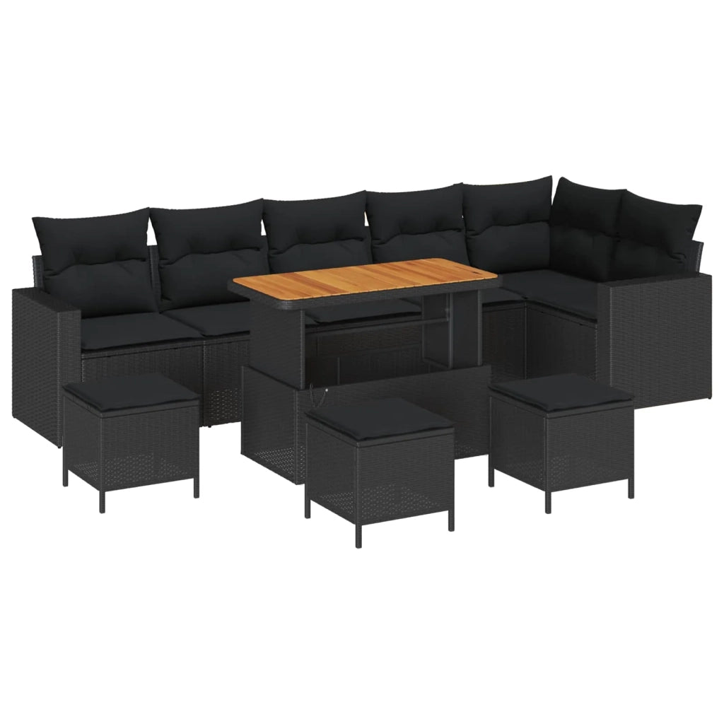 Set Divano da Giardino 10 pcs Nero polyrattan 3361639