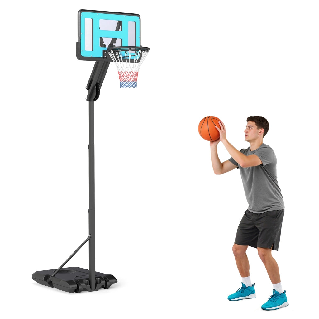 Canestro da Basket Regolabile 146-236 cm con Ruote e Base Riempibile ¨C Minimal ¨C Nero