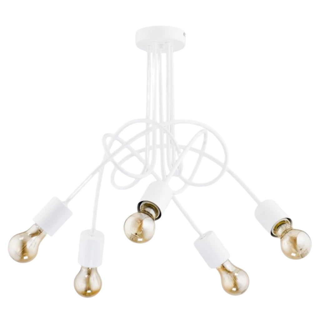 Lampadario Alfa Tango White bianco metallo 5 luci E27