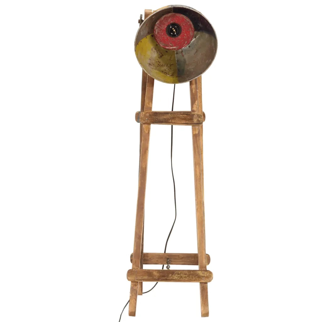 Lampada da Terra Multicolore E27 in Legno Massello di Mango 345037
