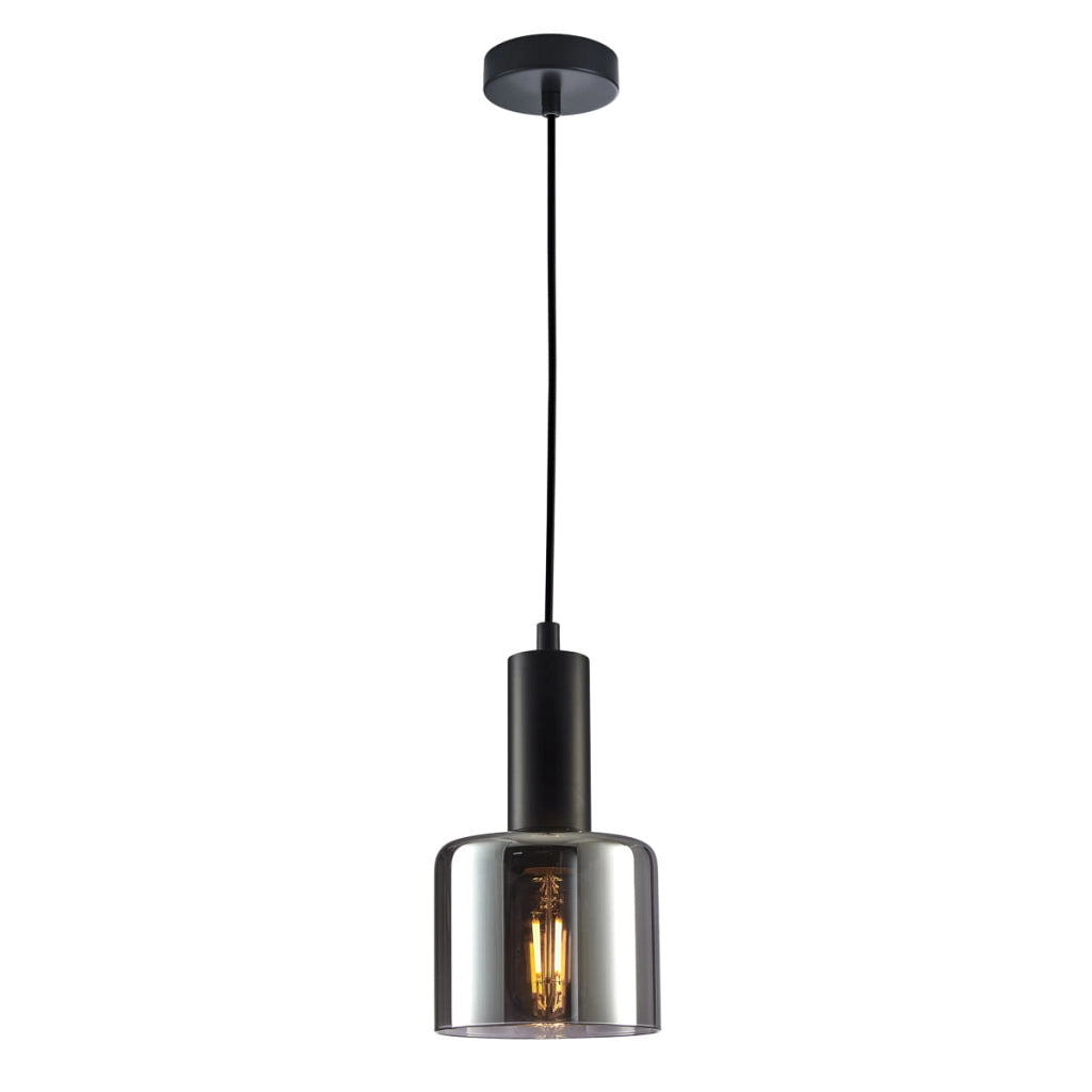 Lampada a sospensione Italux Santia nera vetro E27 Ø12