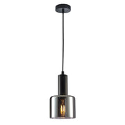 Lampada a sospensione Italux Santia nera vetro E27 Ø12