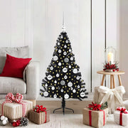 Albero di Natale artificiale con luci integrate Nero 120 cm PVC 3397120