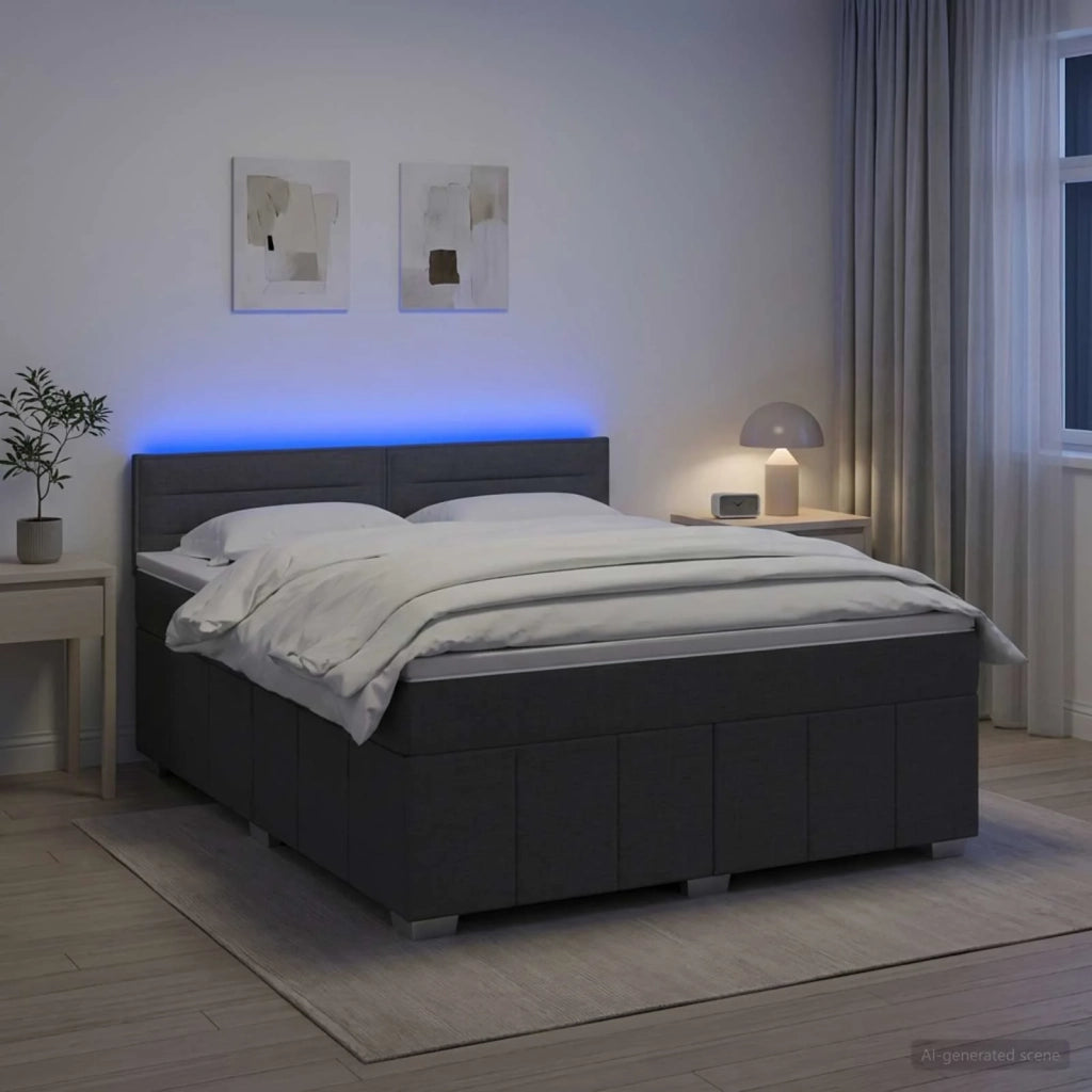 Letto box spring con materasso Grigio Scuro 140 x 200 cm 3452685