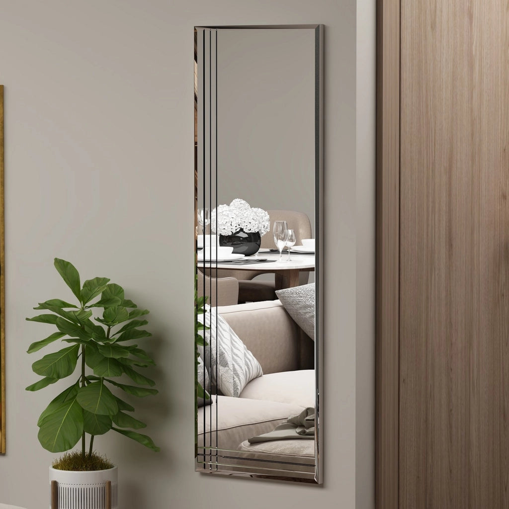 Enego, Specchio Forma Rettangolare, 40x120h cm Trasparente