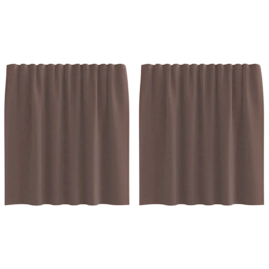 Tende in Voile con Linguetta 2 pz Marrone