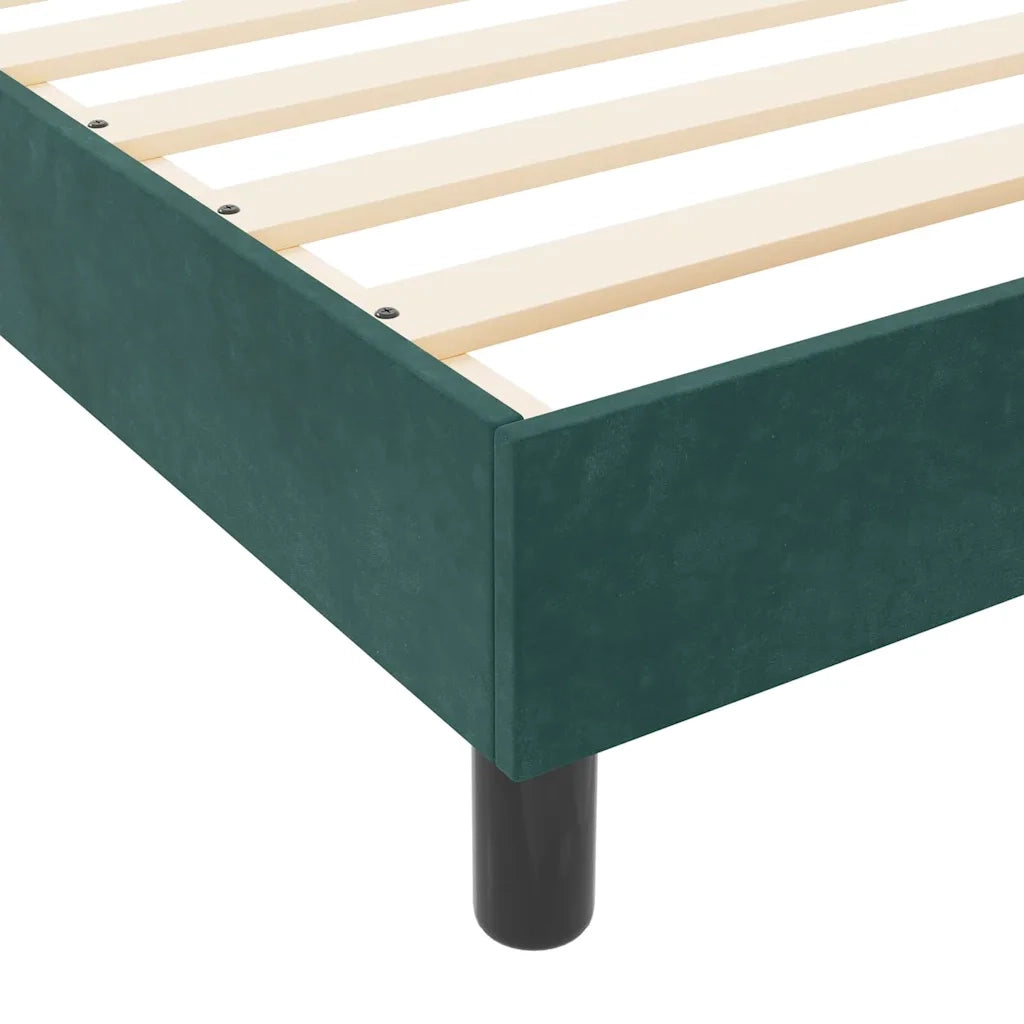 Letto a molle con testiera Verde Scuro 140 x 190 cm Velluto 3344876