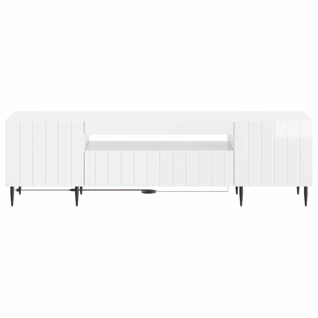 Mobile TV LED Bianco Lucido Legno ingegnerizzato 896469