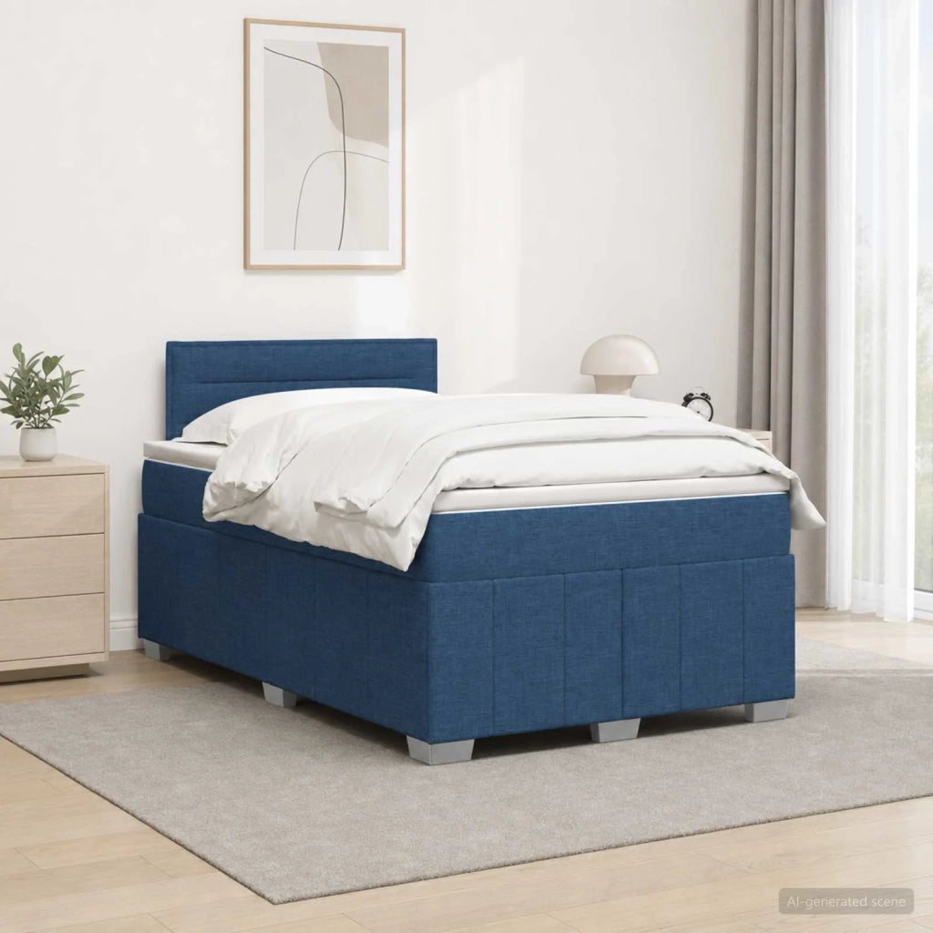 Letto box spring con materasso Blu 120 x 190 cm Tessuto 3451163