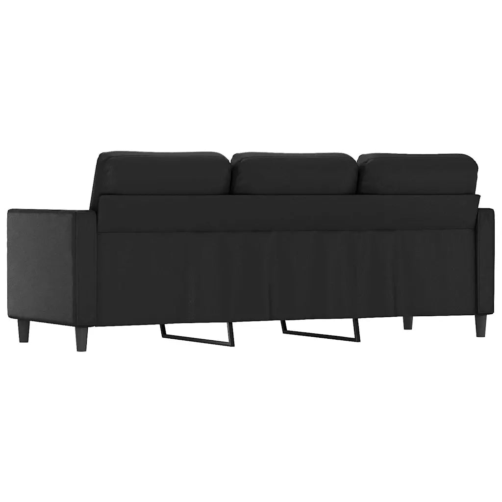 Divano a 3 Posti-Sofa 3 Posti Nero 180 cm in Similpelle 506082