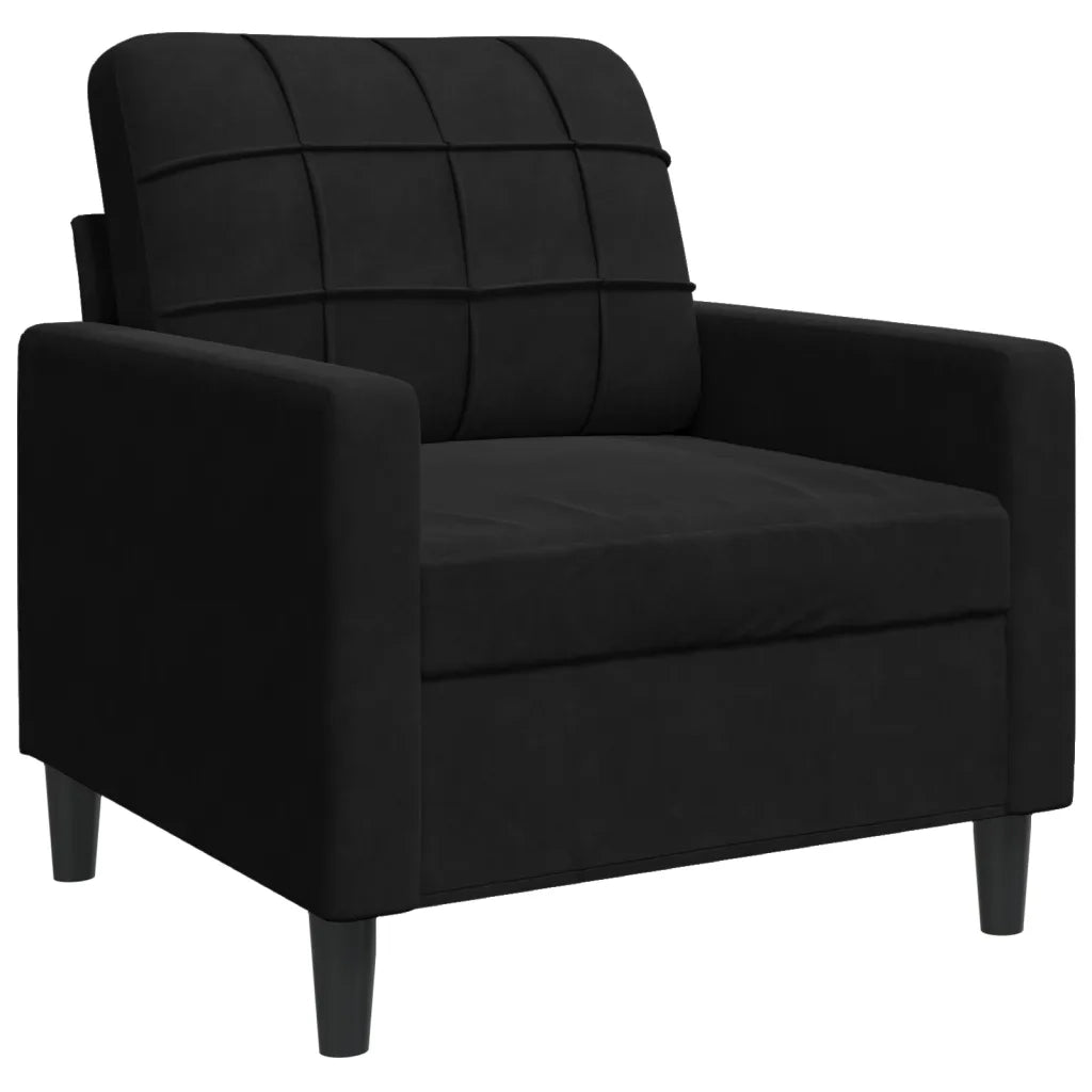 Set di Divani 4 pz con Cuscini e Rinforzi Nero in Velluto 3278386