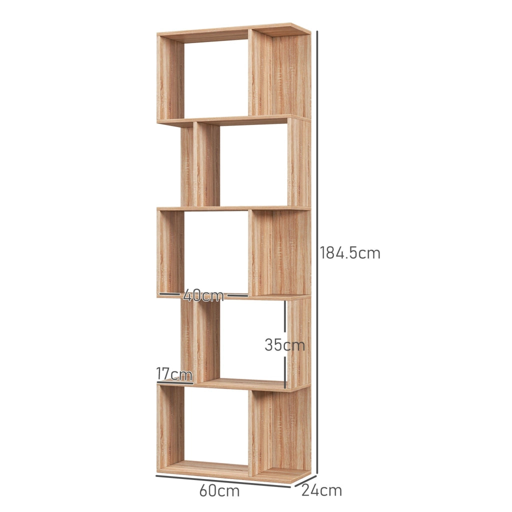 Mobile Libreria 5 Ripiani 60x24x184,5 cm in Legno