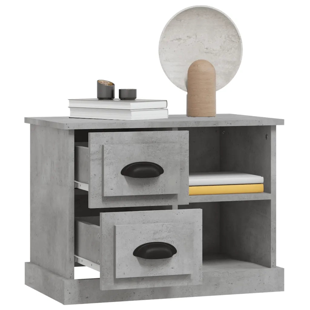 Comodino-Tavolino da notte Grigio Cemento 60x35,5x45 cm