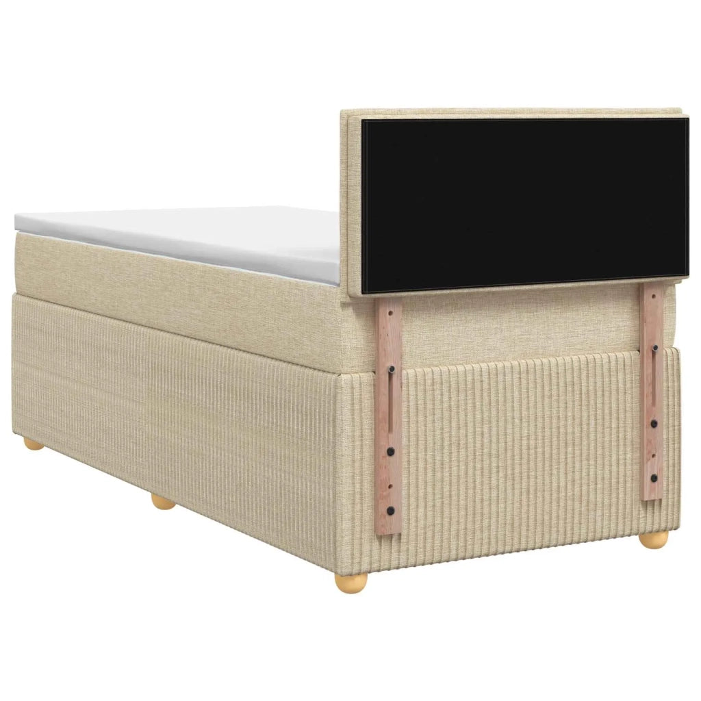 Letto box spring con materasso Crema 80 x 200 cm Tessuto 3452811