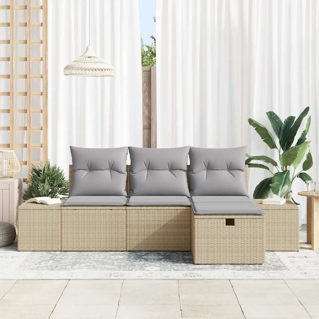 Set di divani con cuscino 4 pcs polyrattan