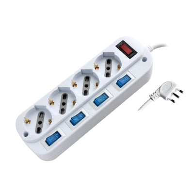 Multipresa 4 posti 10-16a-schuko con interruttori indipendenti