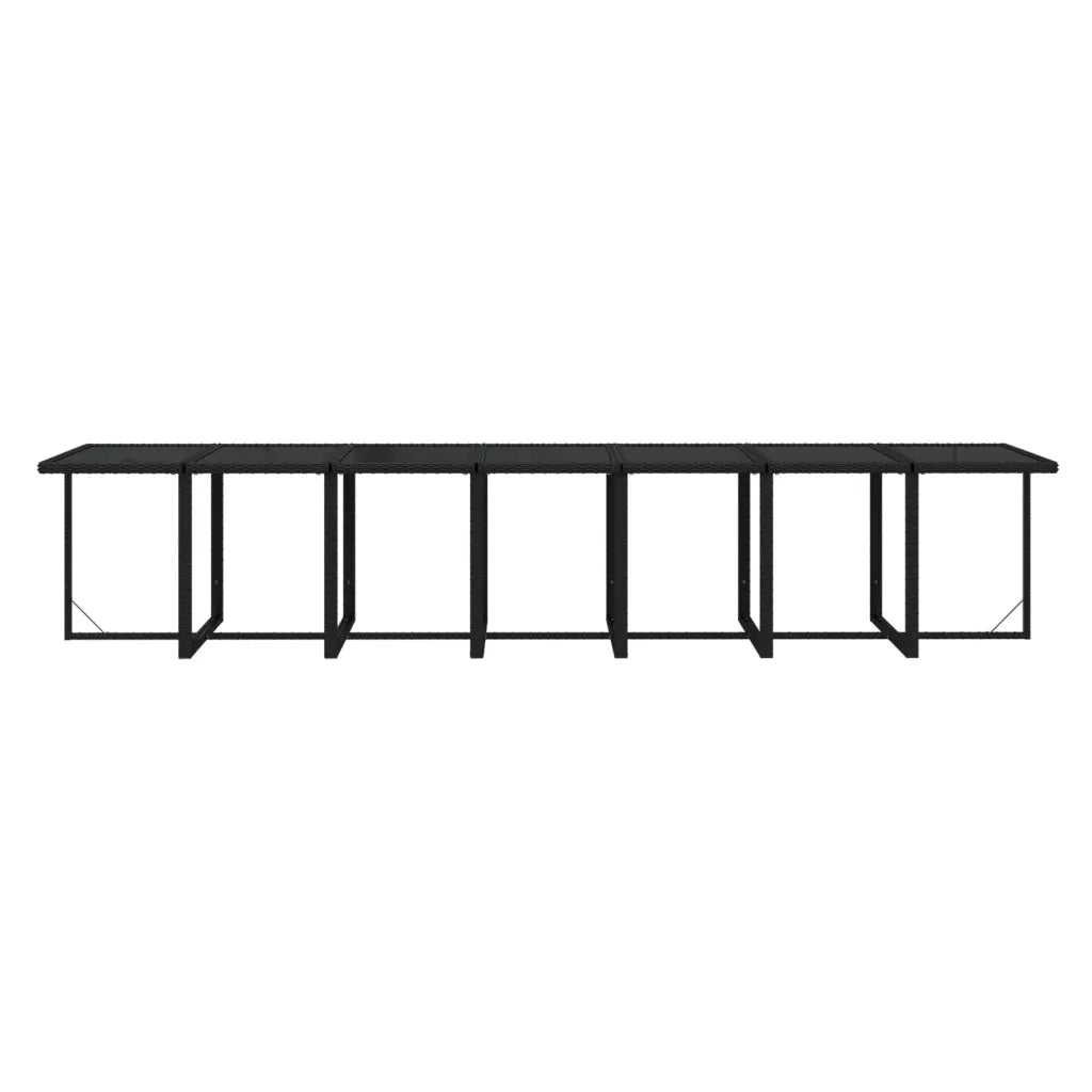 Set Pranzo da Giardino 15 pz con Cuscini in Polyrattan Nero 3095638