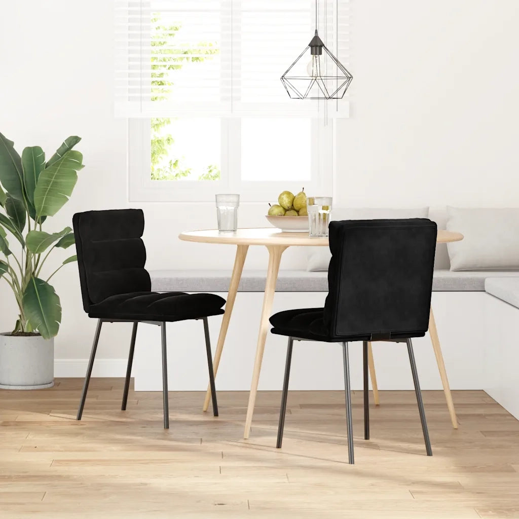 Sedie da Pranzo 2 pz Nere in Velluto 4101288
