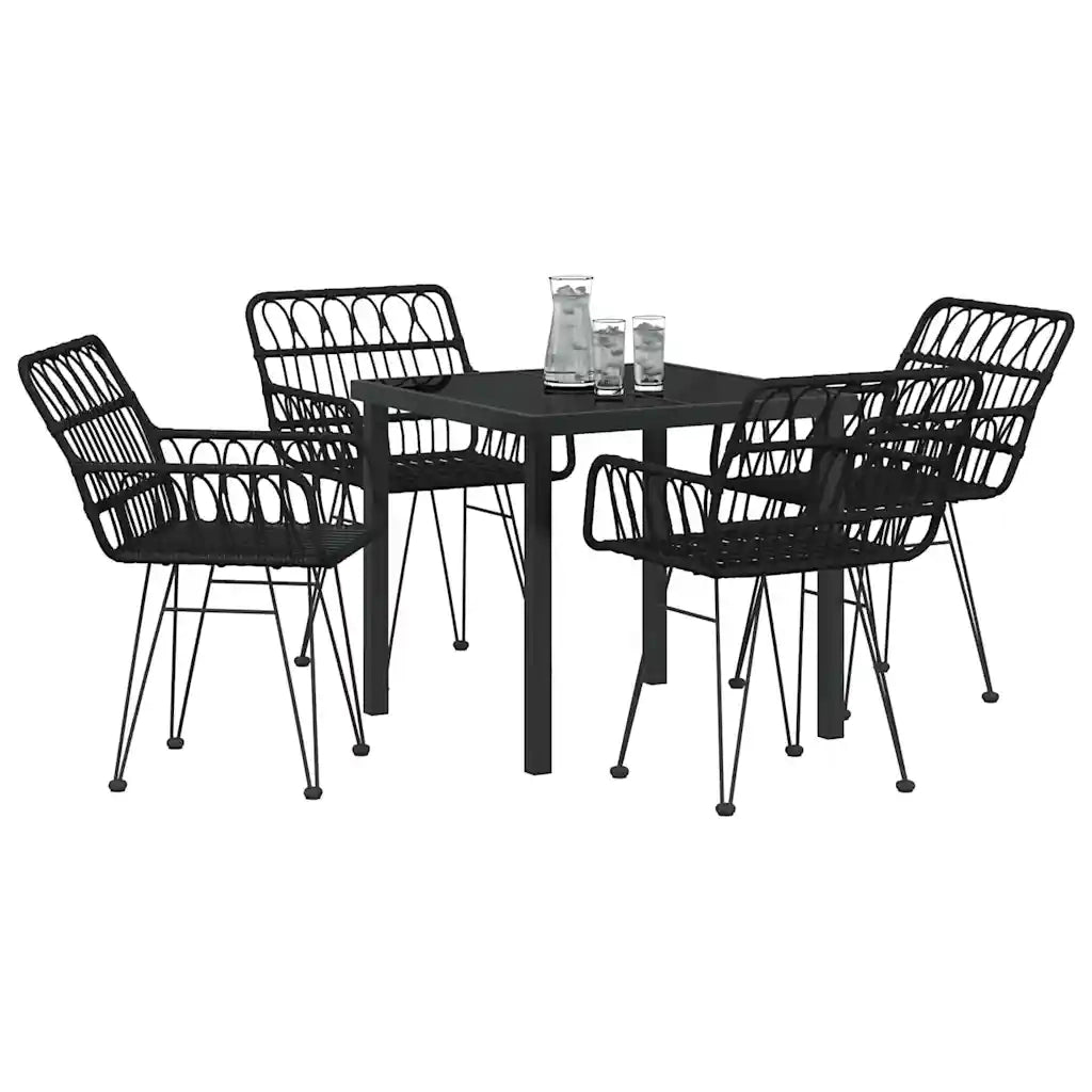 Set da Pranzo per Giardino 5 pcs Nero 3379185