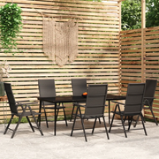 Set Mobili da Pranzo per Giardino 7 pz Nero 3099111