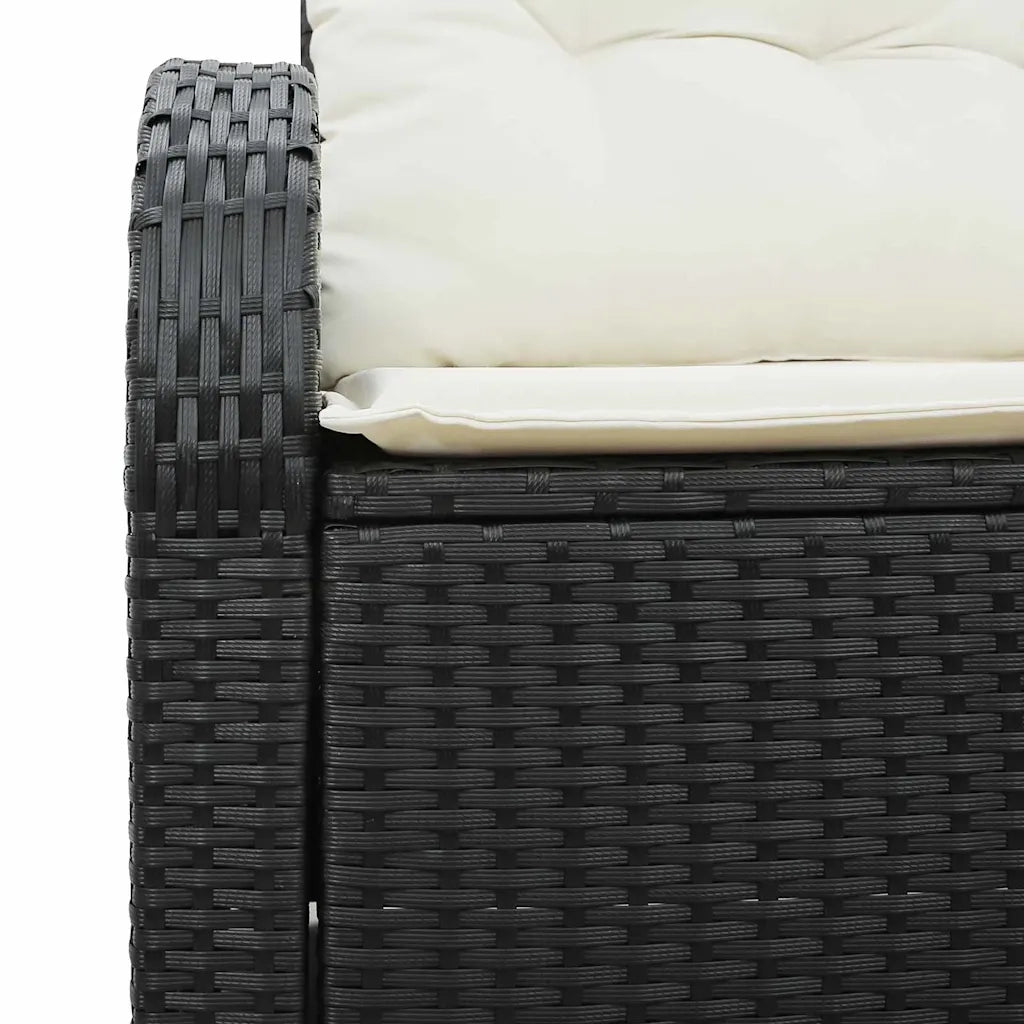 Divano da giardino con cuscino Nero 124 x 62 x 69cm polyrattan 42006742
