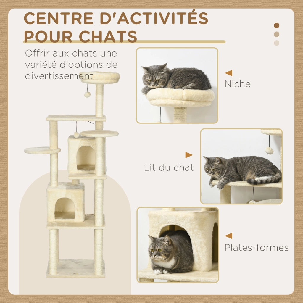 Tiragraffi per Gatti con Cucce e Piattaforme ¨C Xylo ¨C 171cm Beige
