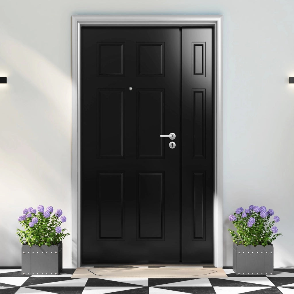 Set di 2 cassette fioriere quadrate con aperture di drenaggio, Vaso per piante HDPE resistente alle intemperie Grigio