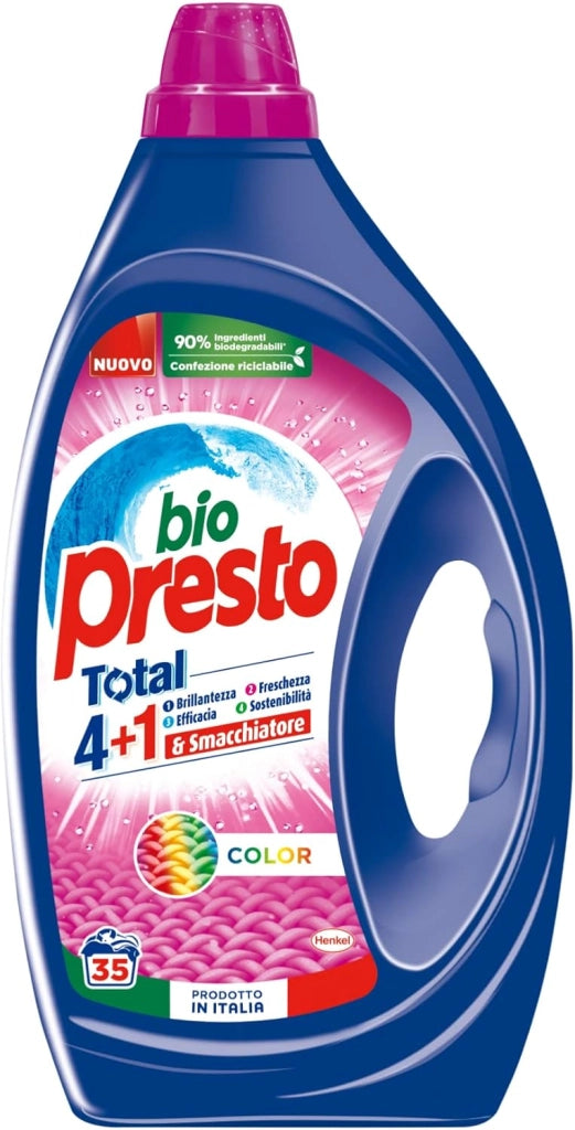 BIOPRESTO DETERSIVO PER LAVATRICE DA 35 LAVAGGI CAPI COLORATI