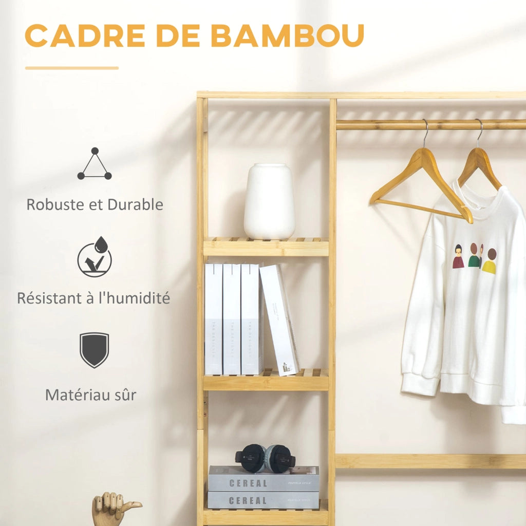 Armadio appendiabiti con ripiani e 4 ganci ¨C Minimal ¨C 90x30x155 cm